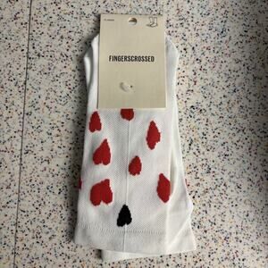 NWT FINGERSCROSSED Bicycle Socks Ride Hearts 39-42 New Red Classic Trip Compress